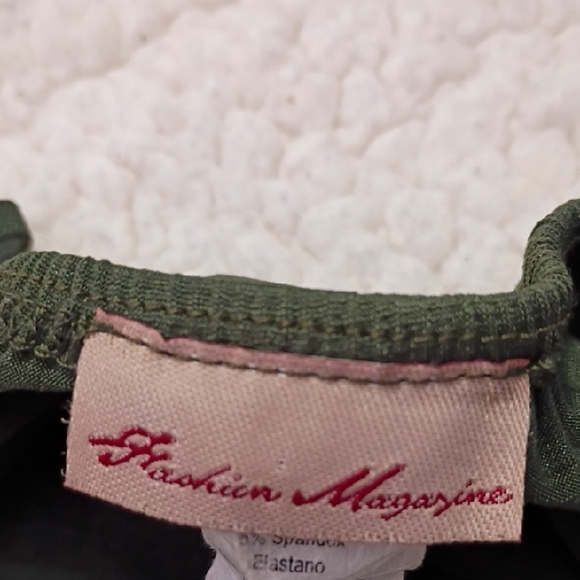 Fashion Magazine Asymmetrical Olive Dress - Picture 6 of 8